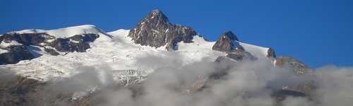 Le col de la Seigne depuis la ville des glaciers